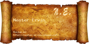 Nester Ervin névjegykártya