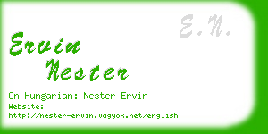 ervin nester business card